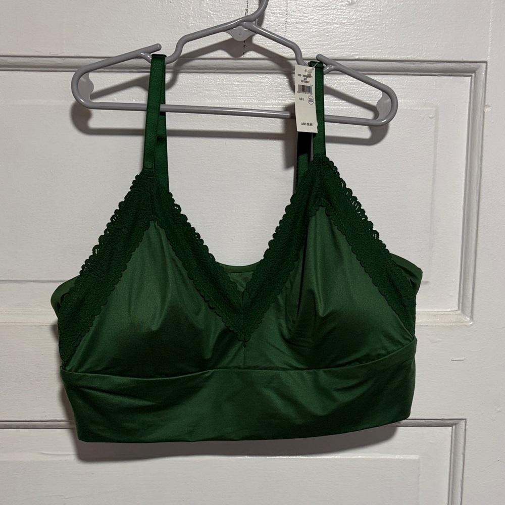Aerie Deep Green Lace Bralette